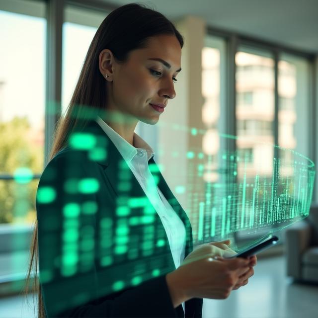 Professionista HR che utilizza dashboard digitale avanzata